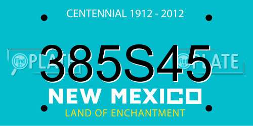 385S45 New Mexico License Plate