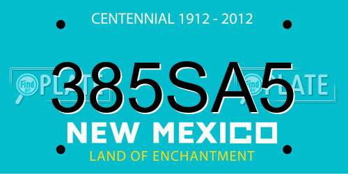 385SA5 New Mexico License Plate