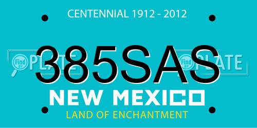 385SAS New Mexico License Plate