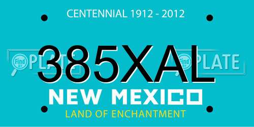 385XAL New Mexico License Plate
