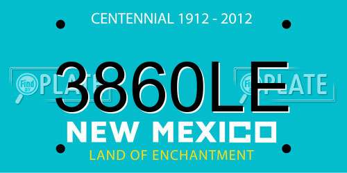 3860LE New Mexico License Plate