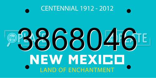 3868046 New Mexico License Plate