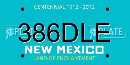 386DLE New Mexico License Plate