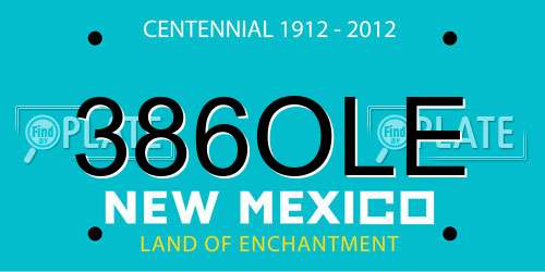 386OLE New Mexico License Plate