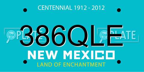 386QLE New Mexico License Plate