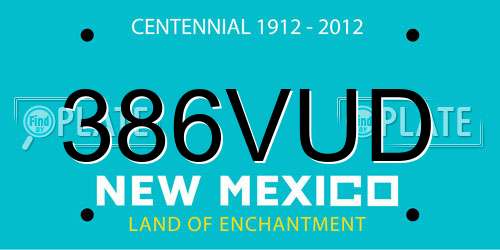 386VUD New Mexico License Plate