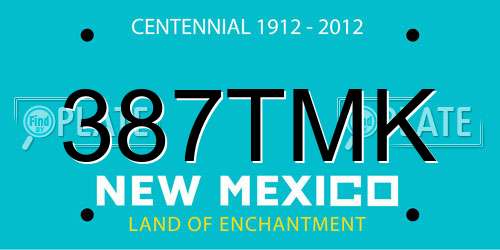387TMK New Mexico License Plate