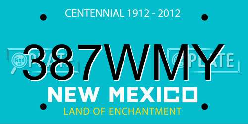 387WMY New Mexico License Plate