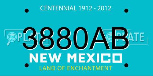 3880AB New Mexico License Plate