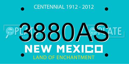 3880AS New Mexico License Plate