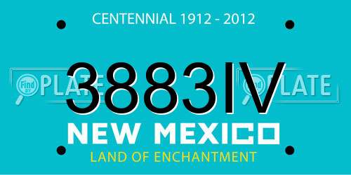 3883IV New Mexico License Plate