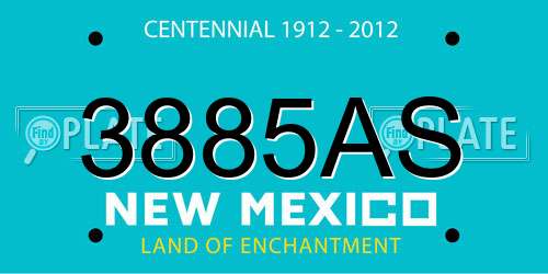 3885AS New Mexico License Plate