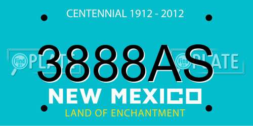 3888AS New Mexico License Plate
