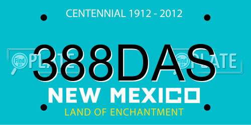 388DAS New Mexico License Plate