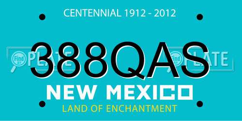 388QAS New Mexico License Plate