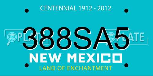 388SA5 New Mexico License Plate