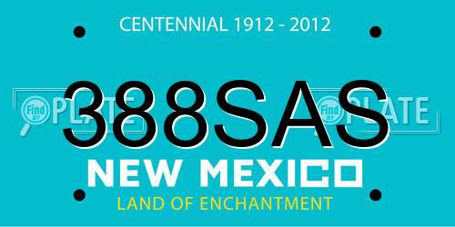 388SAS New Mexico License Plate