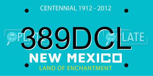 389DCL New Mexico License Plate