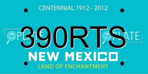 390RTS New Mexico License Plate