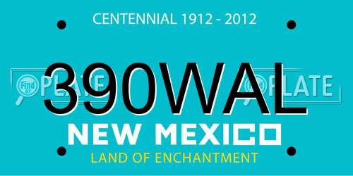 390WAL New Mexico License Plate