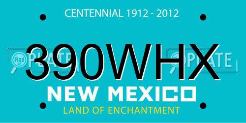 390WHX New Mexico License Plate