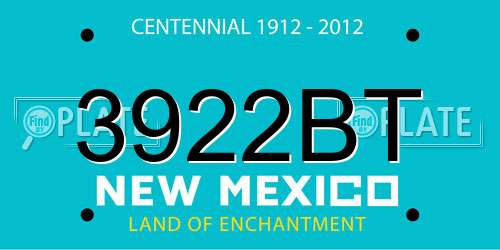 3922BT New Mexico License Plate