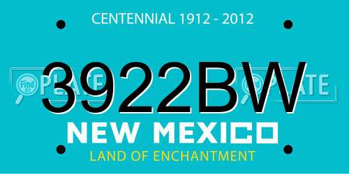 3922BW New Mexico License Plate