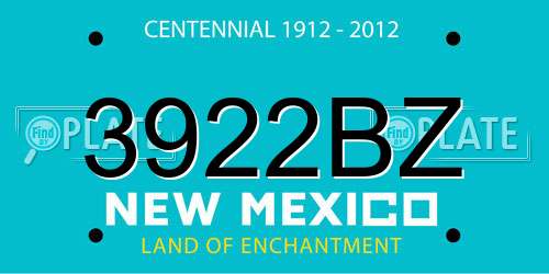 3922BZ New Mexico License Plate