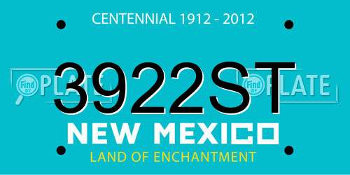 3922ST New Mexico License Plate
