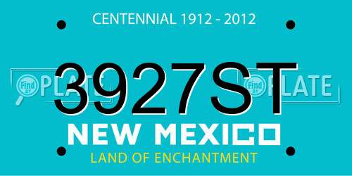 3927ST New Mexico License Plate