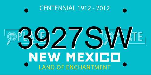 3927SW New Mexico License Plate