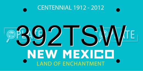 392TSW New Mexico License Plate