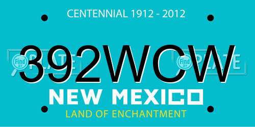 392WCW New Mexico License Plate