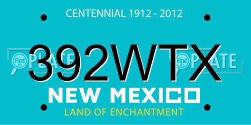 392WTX New Mexico License Plate