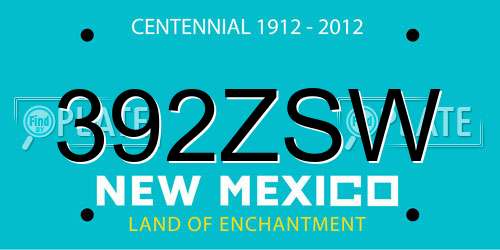 392ZSW New Mexico License Plate