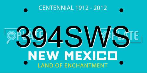 394SWS New Mexico License Plate