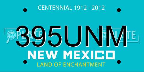 395UNM New Mexico License Plate