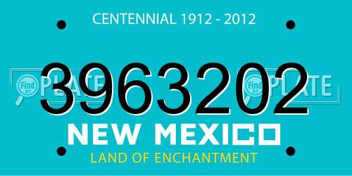 3963202 New Mexico License Plate