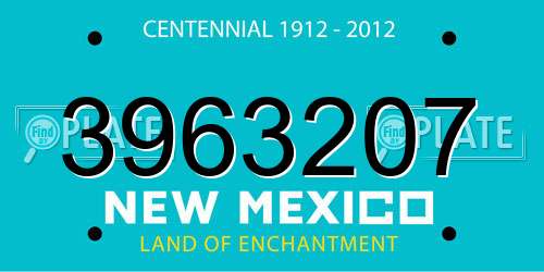 3963207 New Mexico License Plate