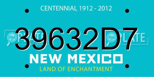 39632D7 New Mexico License Plate