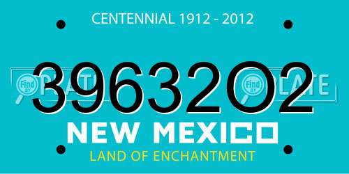 39632O2 New Mexico License Plate