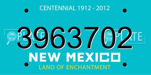 3963702 New Mexico License Plate