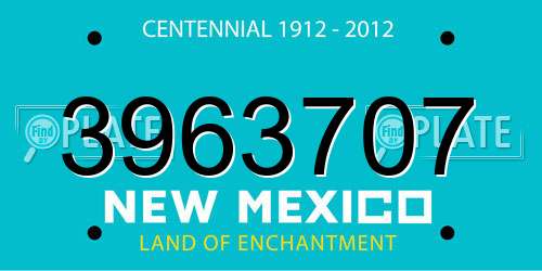 3963707 New Mexico License Plate