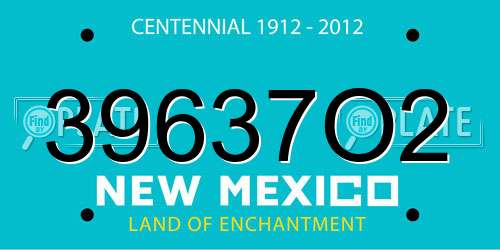 39637O2 New Mexico License Plate