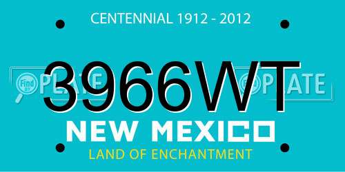 3966WT New Mexico License Plate