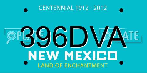 396DVA New Mexico License Plate