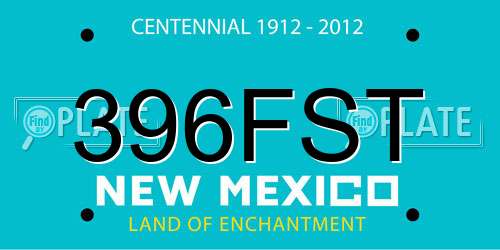 396FST New Mexico License Plate