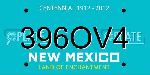 396OV4 New Mexico License Plate