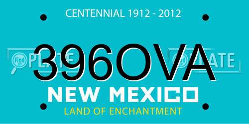 396OVA New Mexico License Plate