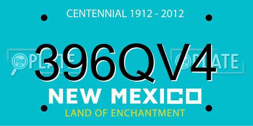 396QV4 New Mexico License Plate